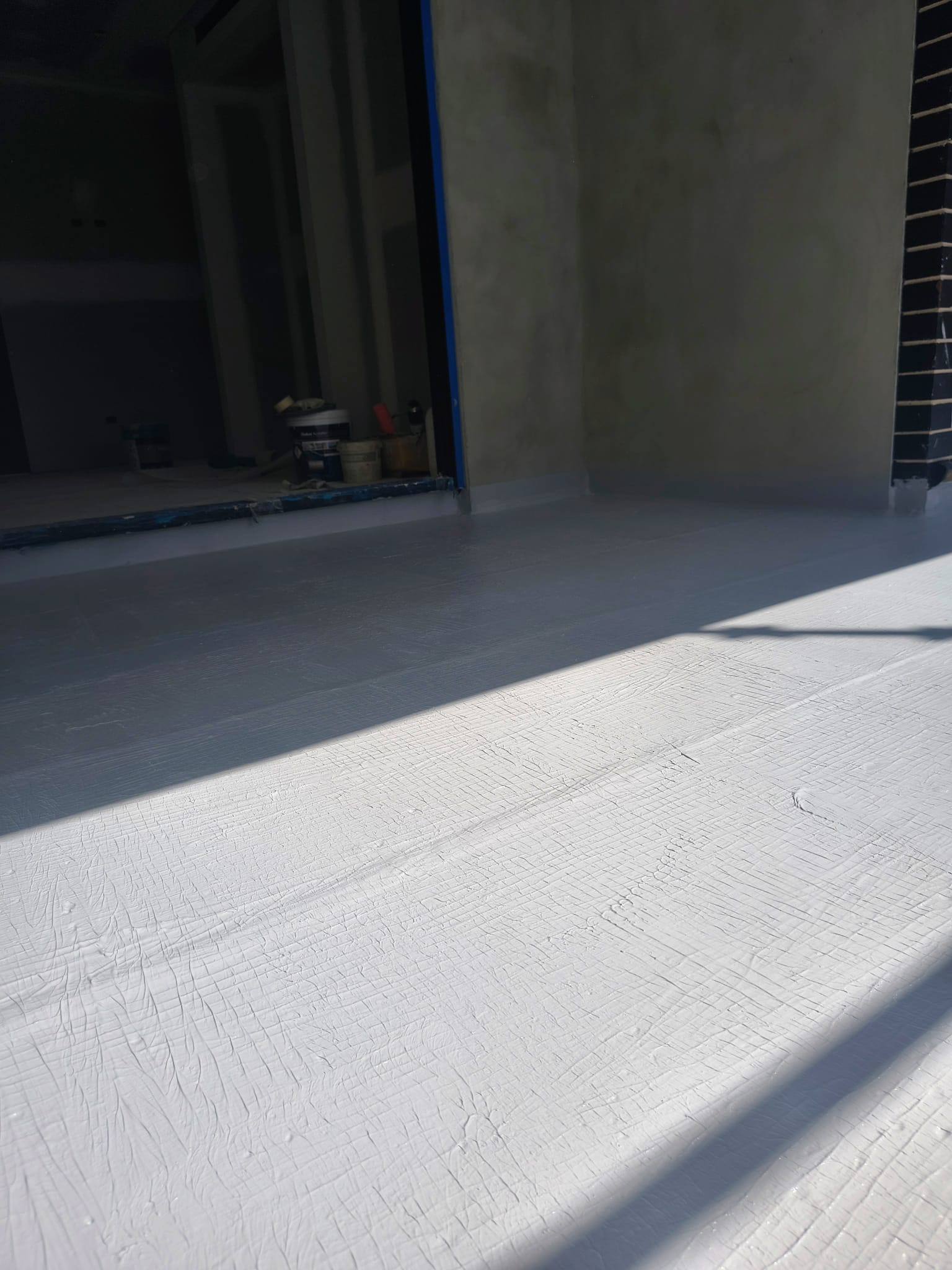Grey waterproofing membrane - balcony floor - Sydney Choice Waterproofing