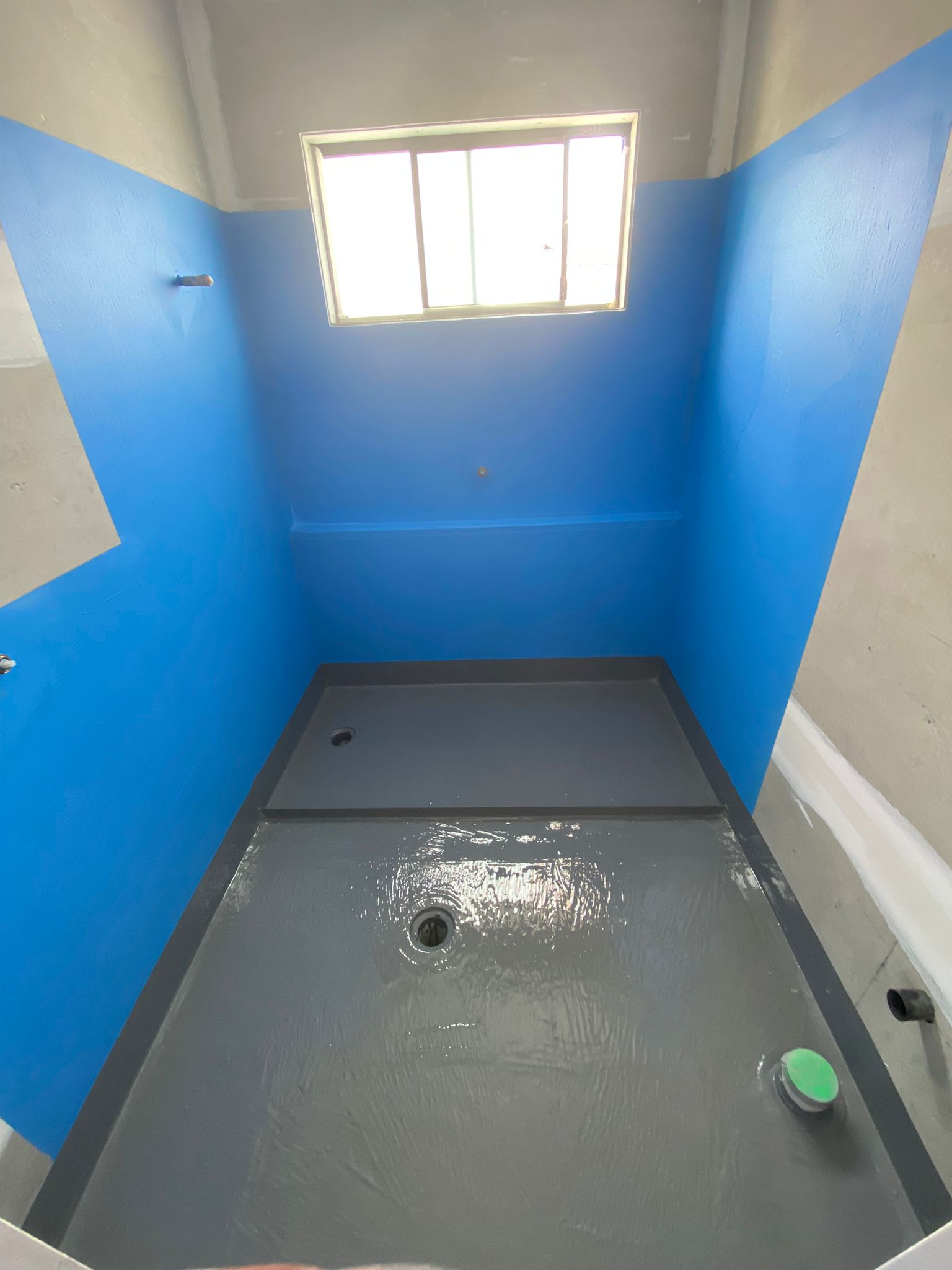 Blue waterproofing membrane - balcony corner detail - Sydney Choice Waterproofing