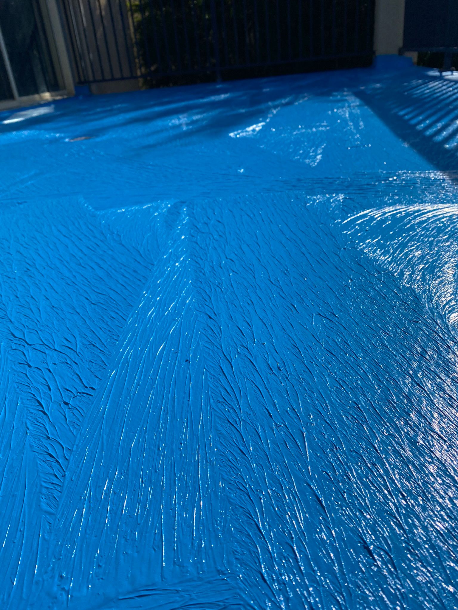 Grey waterproofing membrane - balcony edge - Sydney Choice Waterproofing